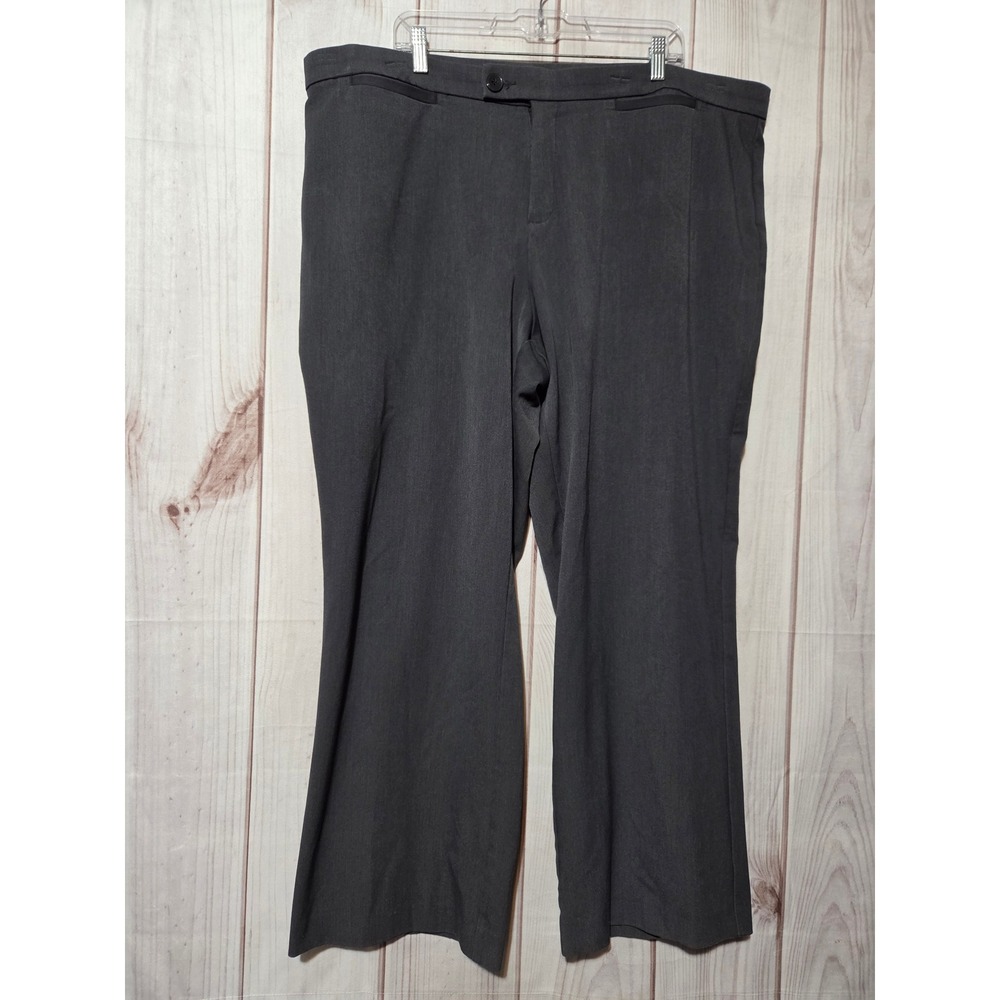 CJ Banks Womens 24W Charcoal Gray Dress Pants Stretch Straight‎ Leg Trousers